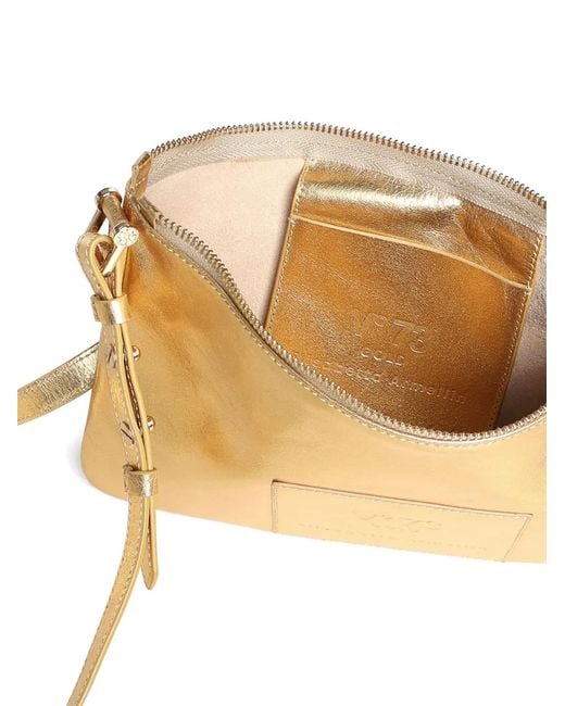 V73 Metallic Logo-Patch Shoulder Bag