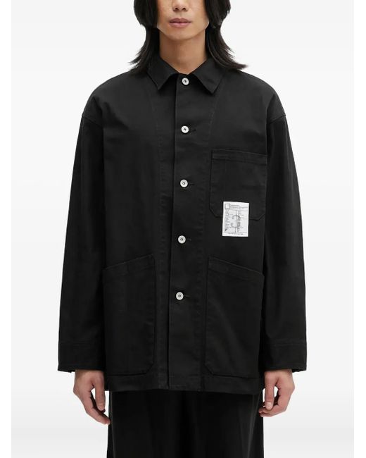 Neighborhood Black Patch-Pocket Shirt Jacket for men
