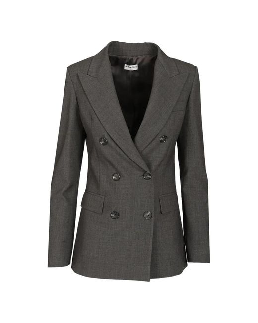 Al Duca D'aosta Black Double-Breasted Peak-Lapel Blazer