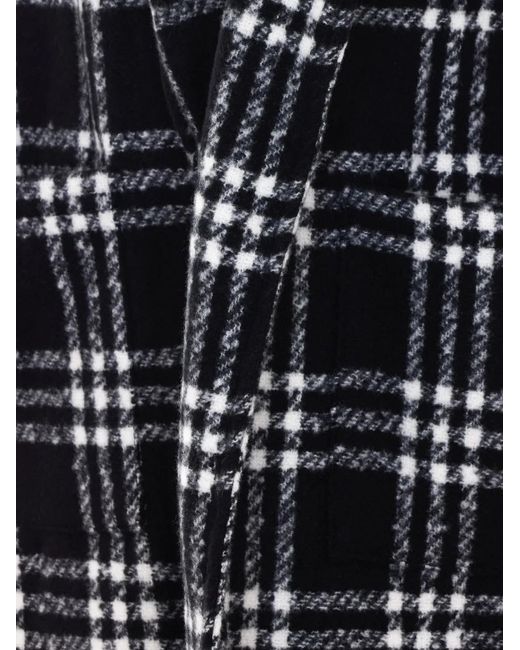 Liu Jo Black Check-Pattern Fringed Jacket
