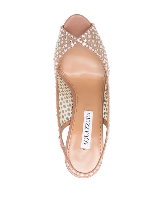 Aquazzura Pink 105Mm Crystal Lover Sandals