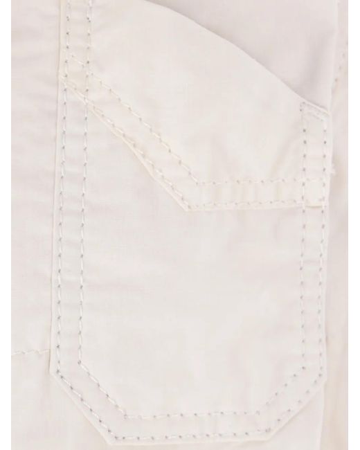 Comme des Garçons White Notched-Collar Trench Coat
