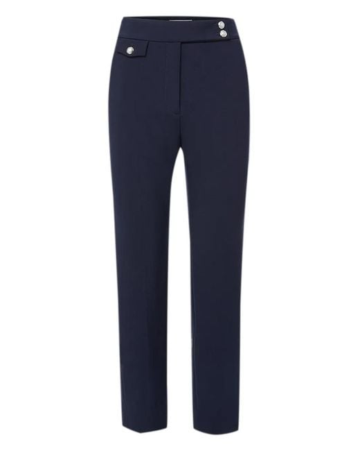 Veronica Beard Blue Button-Detailed Pocket Trousers