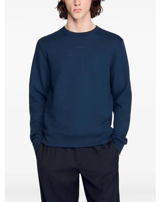Sandro Blue Logo Sweatshirt for men