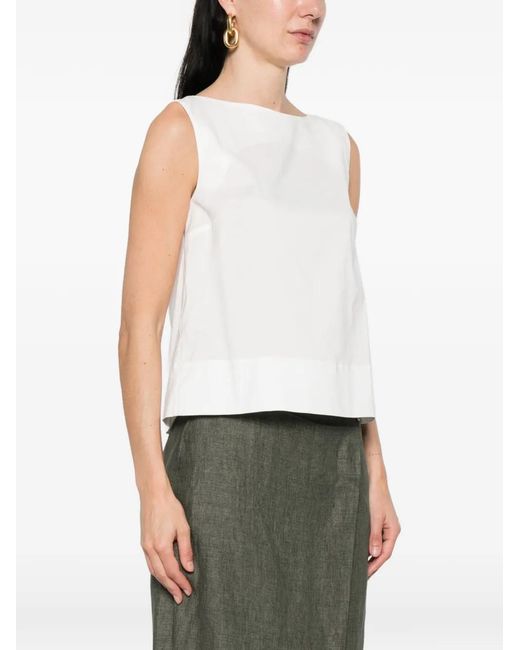Herno White Round-Neck Blouse