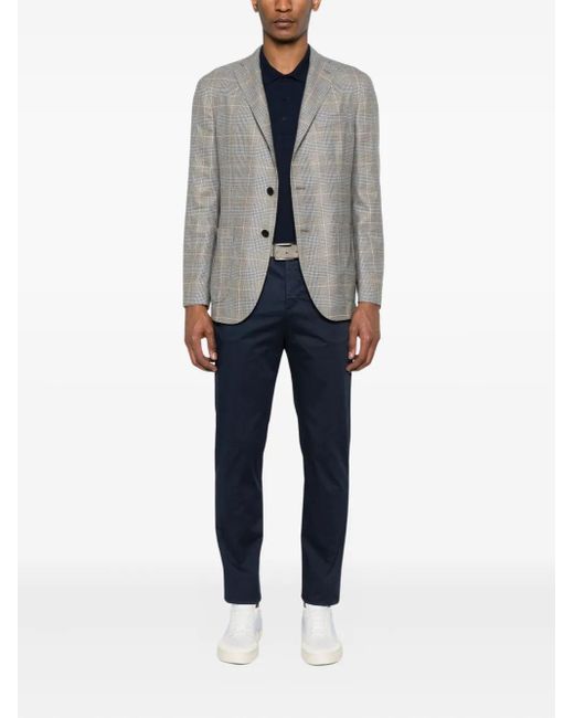 Kiton Blue Logo-Patch Chinos for men