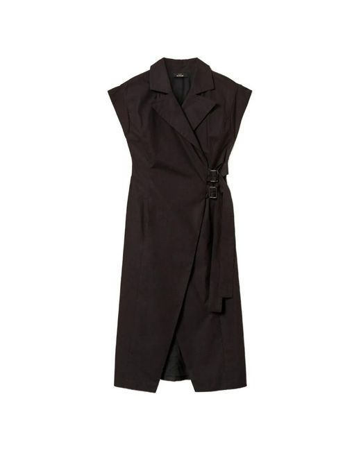 Twinset Black Double-Breasted Dress