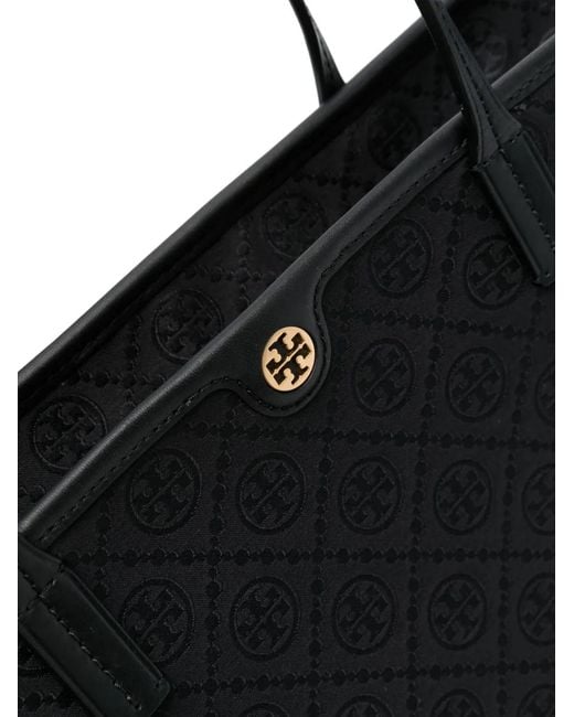 Bolso Shopper T Monogram Con Cremallera Tory Burch de color Black