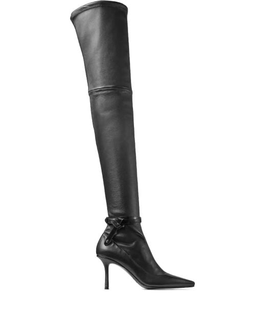 Jimmy Choo Black Camie Overknee-Stiefel 85Mm