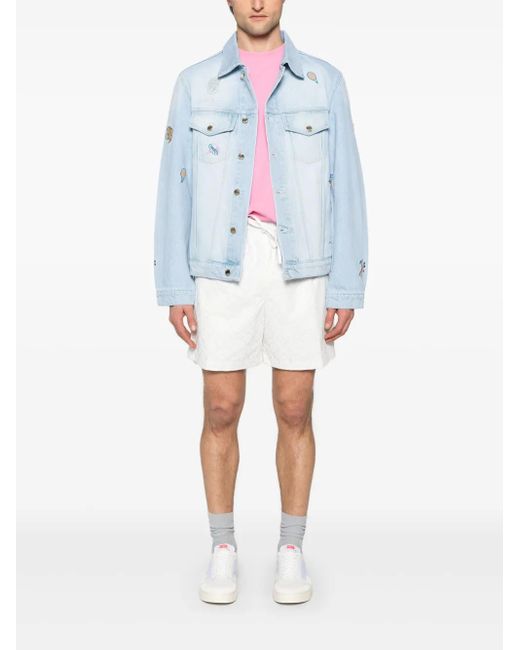 Casablanca Blue Embroidered Denim Jacket for men