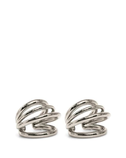 Panconesi White Small Serpent Hoops Earrings