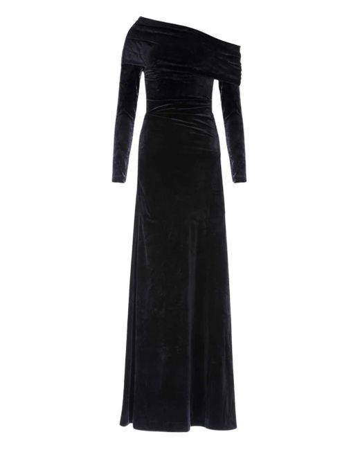 Needle & Thread Black Nova One-Shoulder Maxi Dress