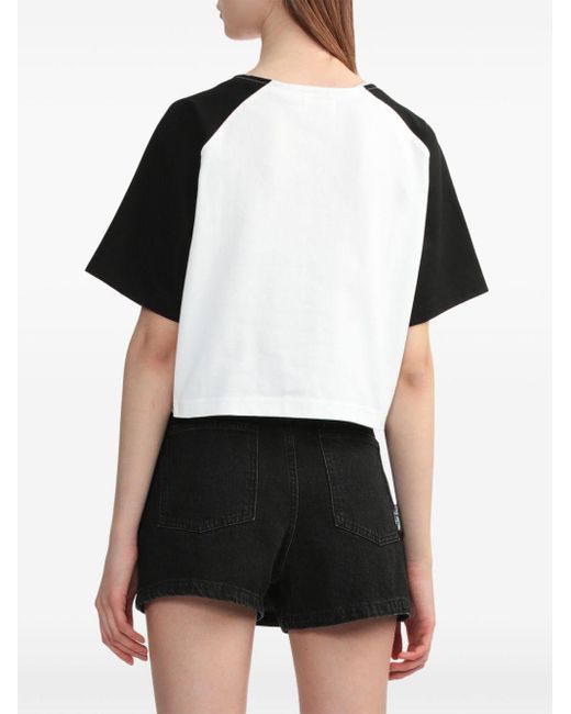 Izzue Black Colour-block Cotton T-shirt