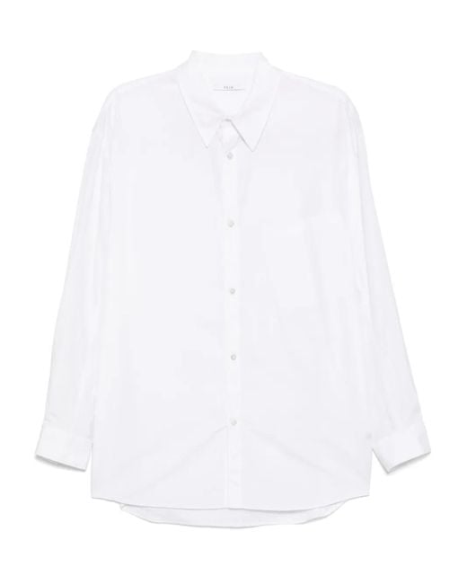 Camisa de algodón Attachment de hombre de color White