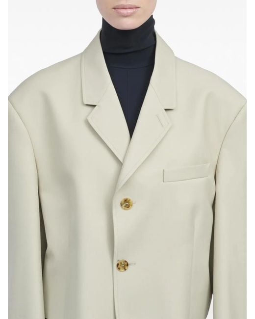 MM6 by Maison Margiela White Single-Breasted Cropped Blazer