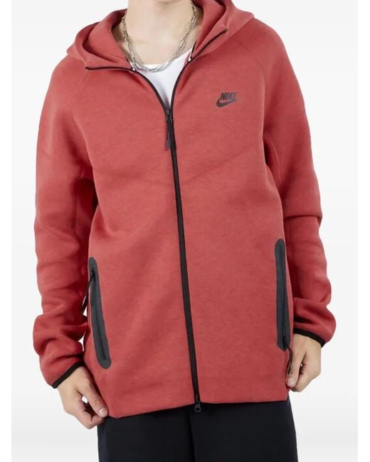 Nike Red Tech Fleece Windrunner "Light University Heather/ Hoodie for men