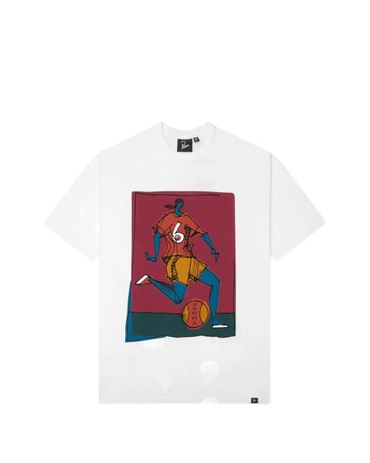 by Parra White Kicked Around Graphic-Print T-Shirt for men