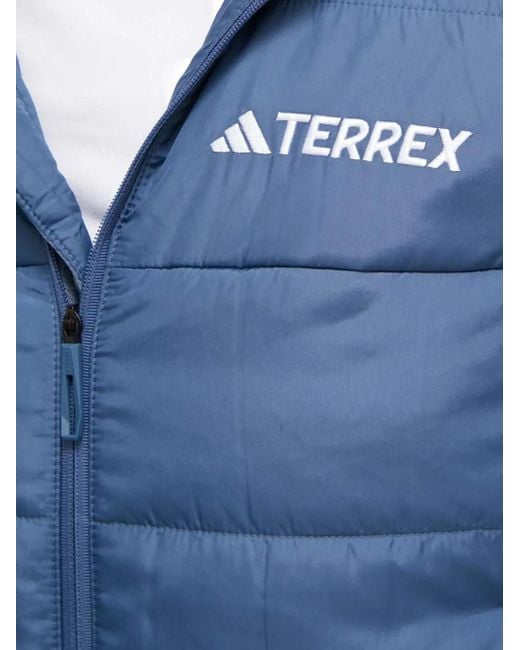 Adidas Blue Quilted Hooded Jacket