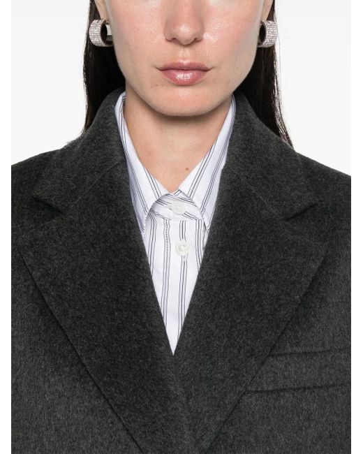 Rohe Black Double-Breasted Recycled Wool-Blend Blazer