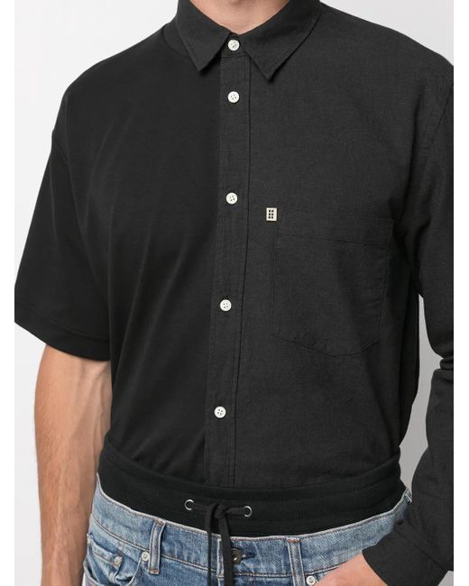 ROMEO HUNTE Black Asymmetric Button-Down Shirt for men