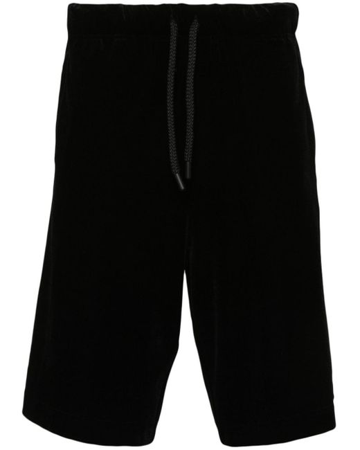 Versace Samt-Shorts mit Logo-Patch in Black für Herren