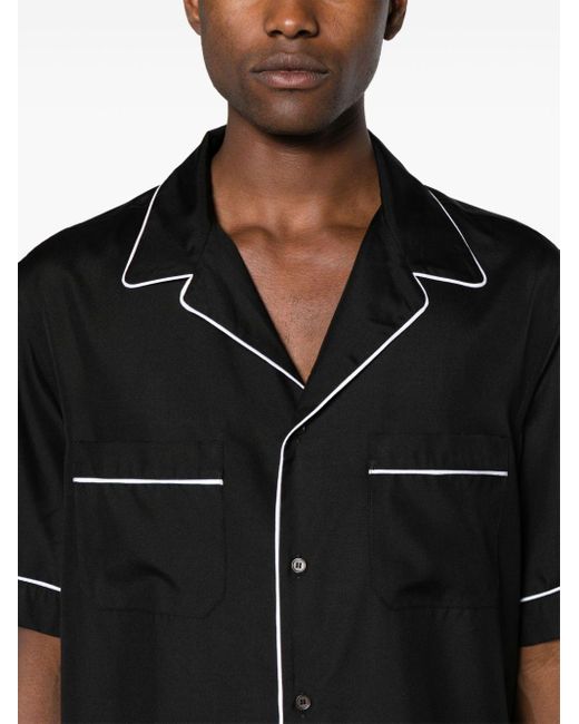 Valentino Garavani Hemd aus Seide mit Paspelierung in Black für Herren