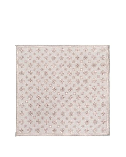 Eleventy Natural Patterned Pocket Square for men