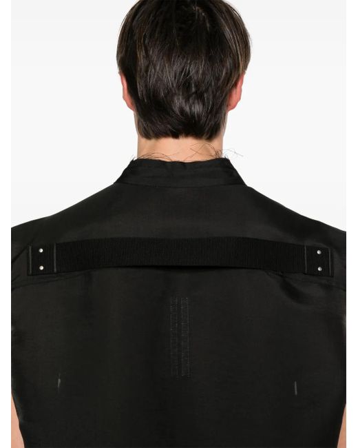 Rick Owens Black Raw Cut-Detailing Vest for men