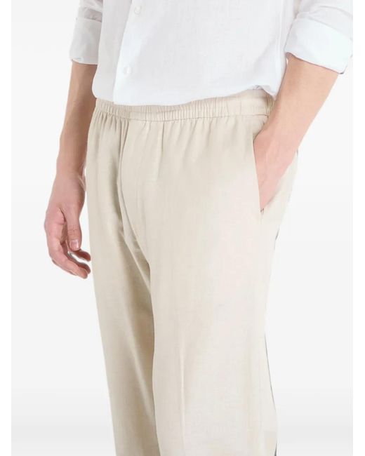 Calvin Klein Natural Straight-Leg Linen Trousers for men