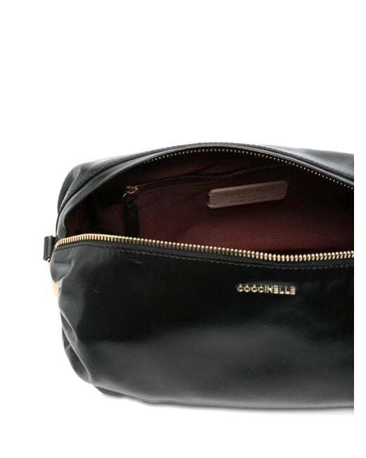 Coccinelle Black Buckle Leather Satchel