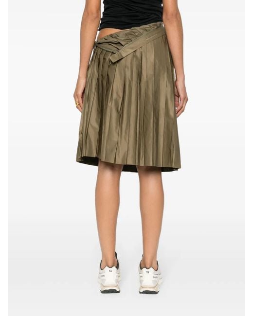 Falda midi plisada MM6 by Maison Martin Margiela de color Natural
