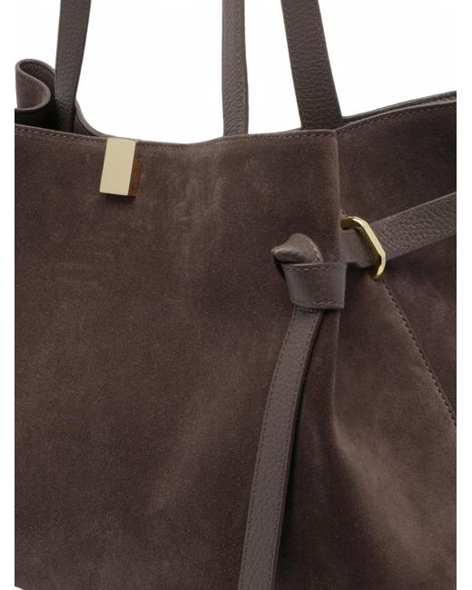 Yuzefi Brown Gyoza Suede Tote Bag