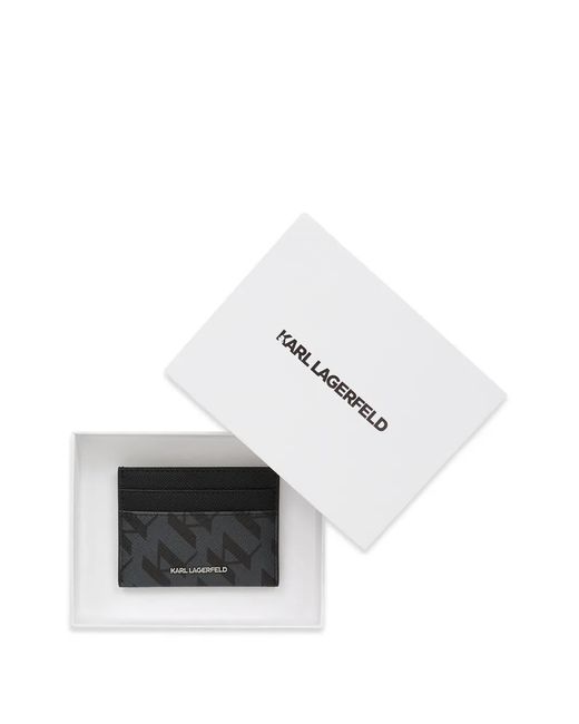 Karl Lagerfeld Black Monogram Cardholder for men