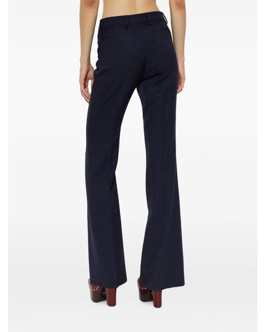 Etro Blue Paisley-Jacquard Trousers