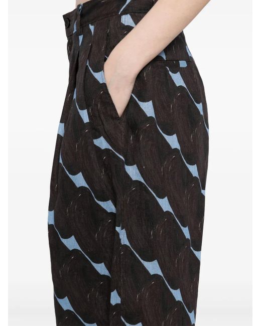 JNBY Black Pattern-Printed Tapered Trousers