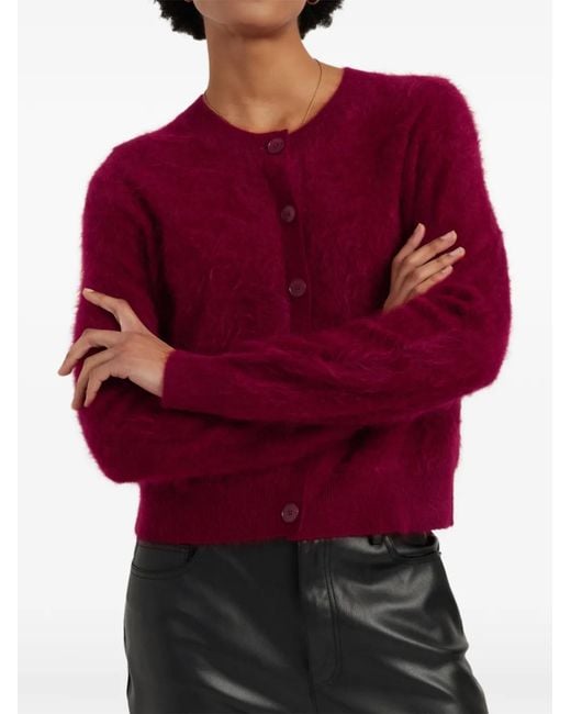 Chinti & Parker Red Brushed-Finish Cashmere Cardigan