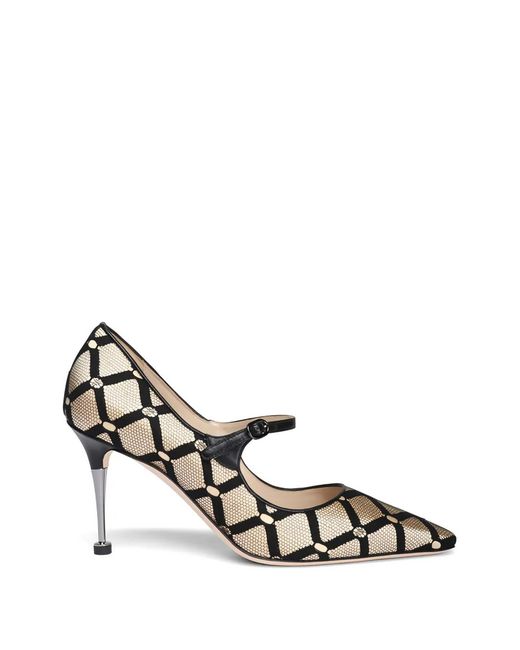 Manolo Blahnik Metallic Aleka Patterned Pumps