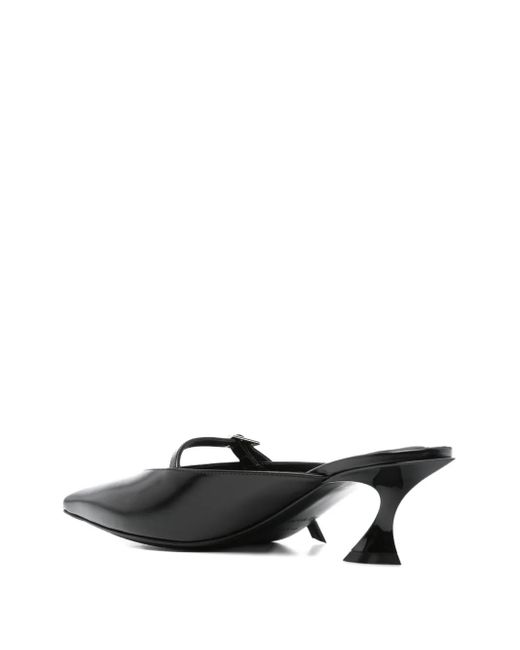 Mugler Black 70Mm Pointed-Toe Ribbon Mules