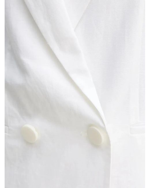 ARMANI EXCHANGE White Double-Breasted Blazer