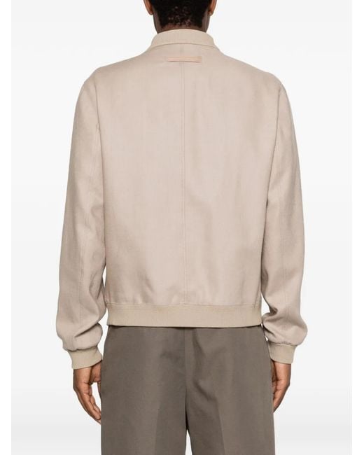 Zegna Natural Linen Bomber Jacket for men