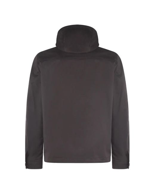 Moorer Black Buttoned Hooded Jacket for men