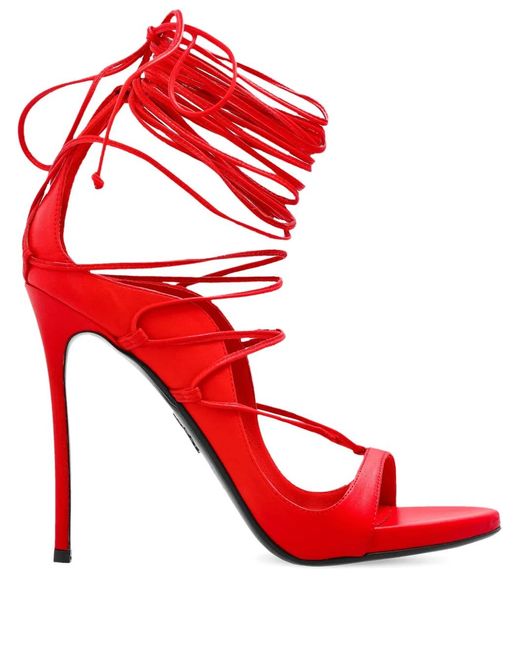 DSquared² Red X 120Mm Vaquera Lace-Up Heeled Sandals