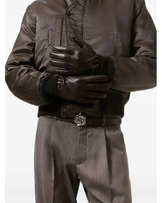 Our Legacy Black Rider Leather Gloves for men