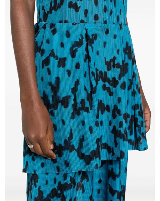 Christian Wijnants Blue Sefu Asymmetric Midi Skirt