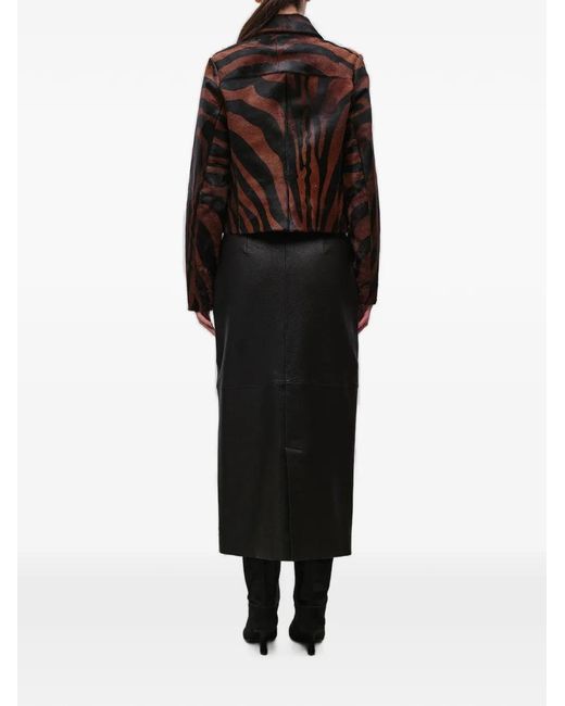 Jonathan Simkhai Black Daria Zebra-Print Jacket