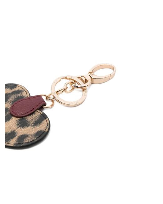 Liu Jo Metallic Heart Leopard Keyring