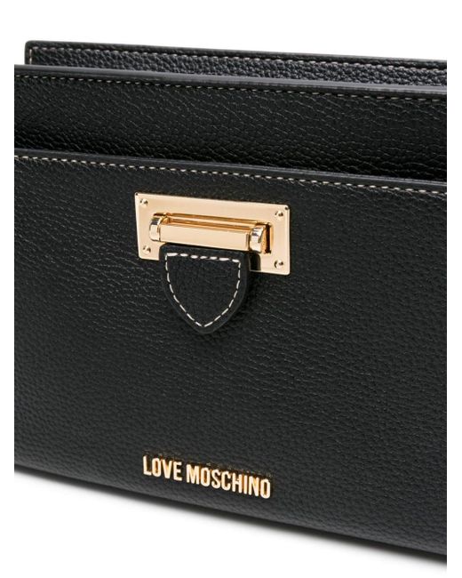 Love Moschino Bewerkte Schoudertas Met Logo in het Black