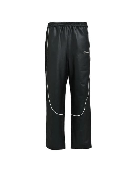 BREATH Black Logo-Embroidered Piping Track Pants for men