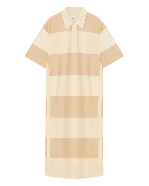Nanushka Natural Stripped-Pattern Midi Dress