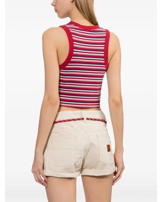 AAPE BY A BATHING AP Red Striped Crop Top